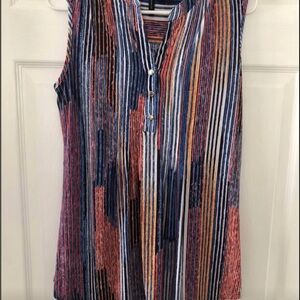 New Directions Multicolor Striped Sleeveless Blouse Size Small